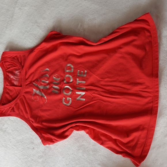 2014 VS "Kiss Me Goodnight" Red & Black Plaid Tank Shorts Sleep Set - Picture 3 of 11